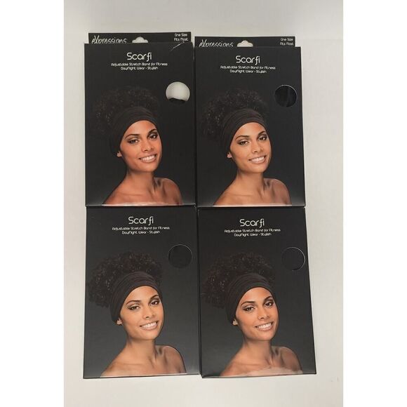 Jenny Capp Womens Scarfi One Size Fits All Black Lots Of 4 - Picture 1 of 5